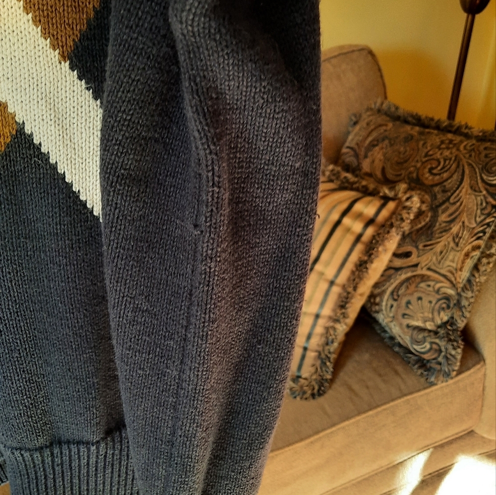 🆕️ Men's 90s Vintage Retro Structure Colorblock Sweater - Picture 4 of 7